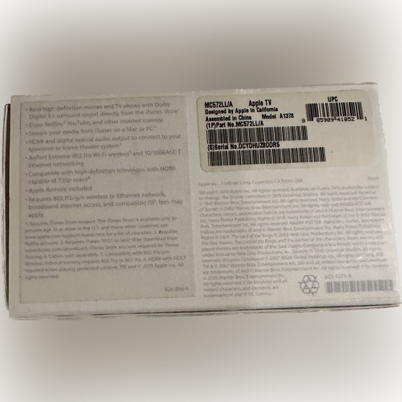 APPLE TV A1378 MC572LL/A 2nd Generation Digital Media Streamer SMART remote box - Picture 3 of 5